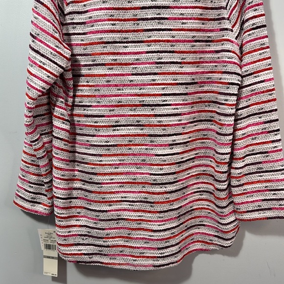 Ruby Rd Top White Striped Cowl Neck Chenille Pullover in Size 1X NWT - Picture 10 of 15